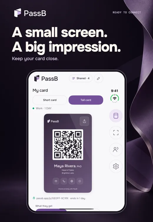 PassB folded on iPhone Duo