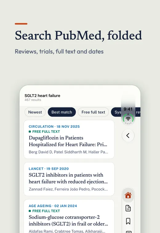 PubMed Hub folded on iPhone Duo